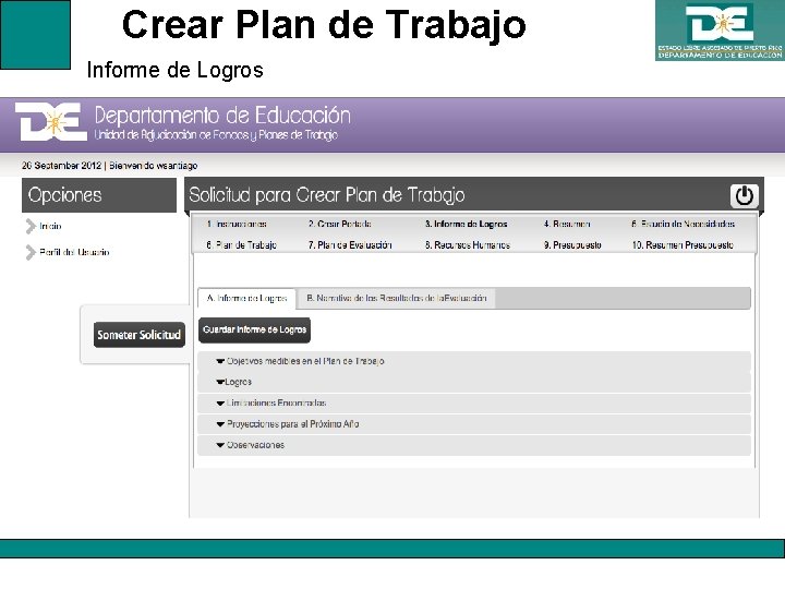 Crear Plan de Trabajo Informe de Logros 