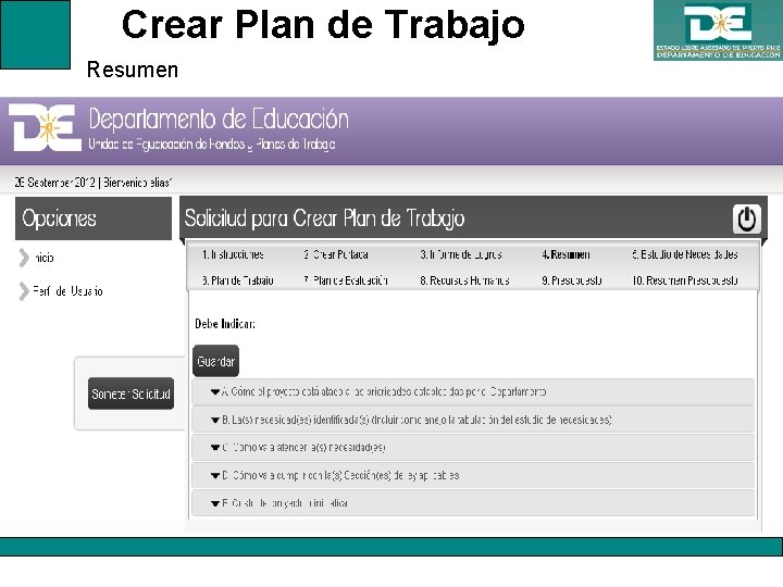 Crear Plan de Trabajo Resumen 