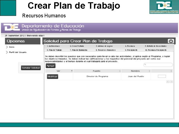 Crear Plan de Trabajo Recursos Humanos 