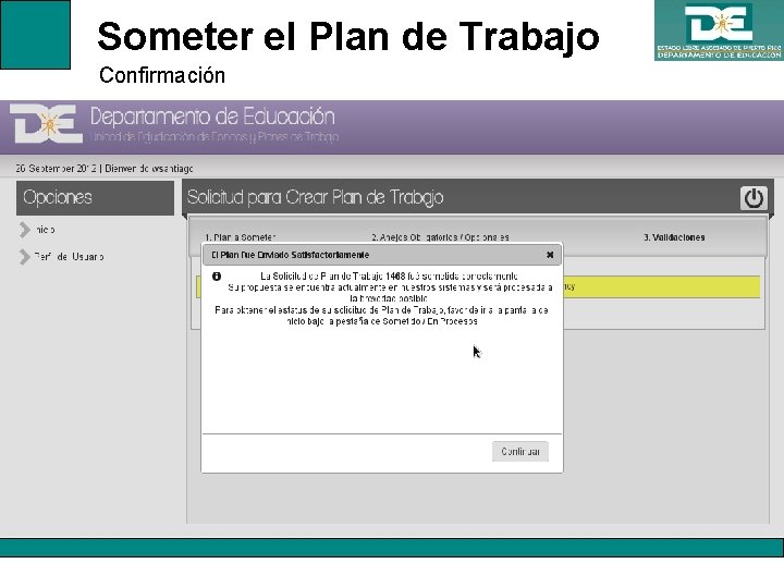 Someter el Plan de Trabajo Confirmación 