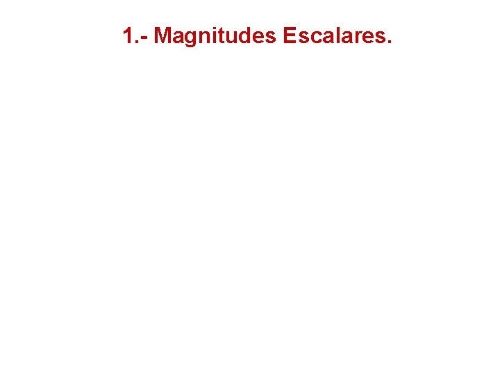 1. - Magnitudes Escalares. 