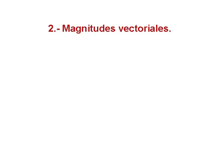 2. - Magnitudes vectoriales. 