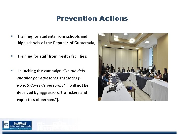 Prevention Actions § Training for students from schools and high schools of the Republic