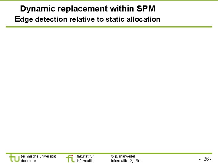 Dynamic replacement within SPM Edge detection relative to static allocation technische universität dortmund fakultät