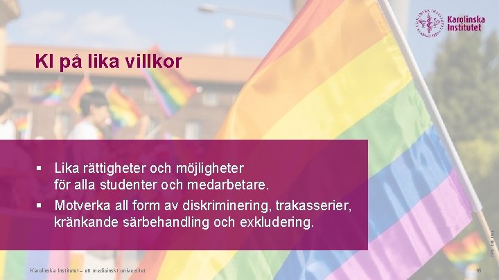 KI på lika villkor Foto: Erik Flyg § Lika rättigheter och möjligheter för alla