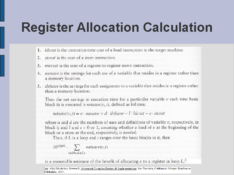 Register Allocation Calculation 