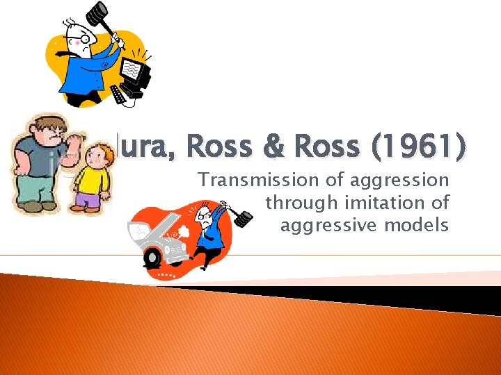 Bandura, Ross & Ross (1961) Transmission of aggression through imitation of aggressive models 