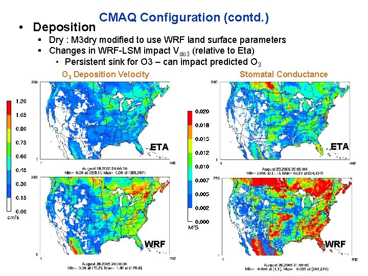  • Deposition CMAQ Configuration (contd. ) § Dry : M 3 dry modified