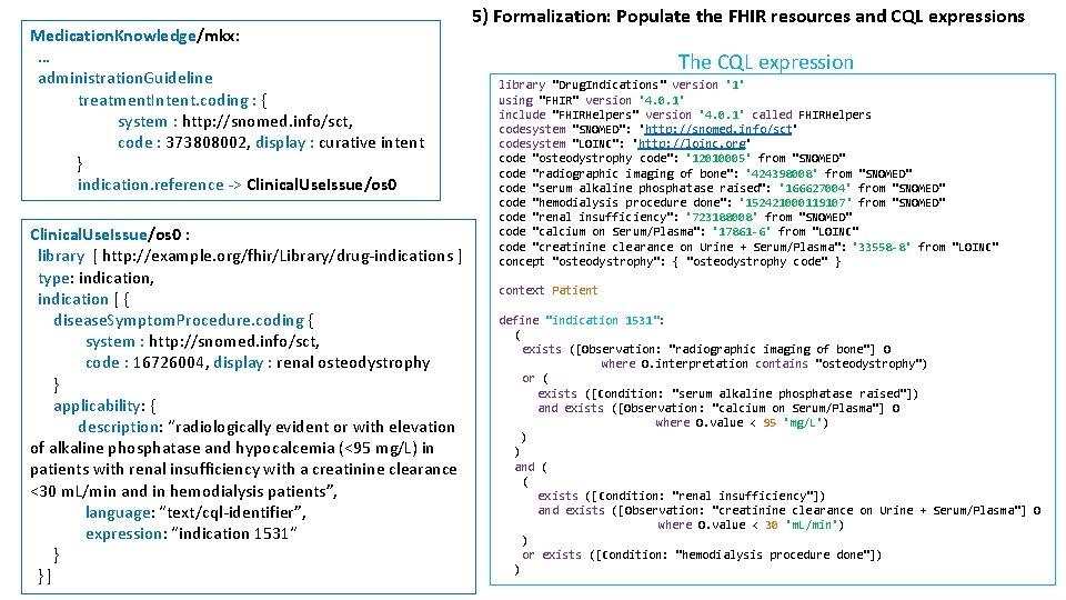 Medication. Knowledge/mkx: … administration. Guideline treatment. Intent. coding : { system : http: //snomed.