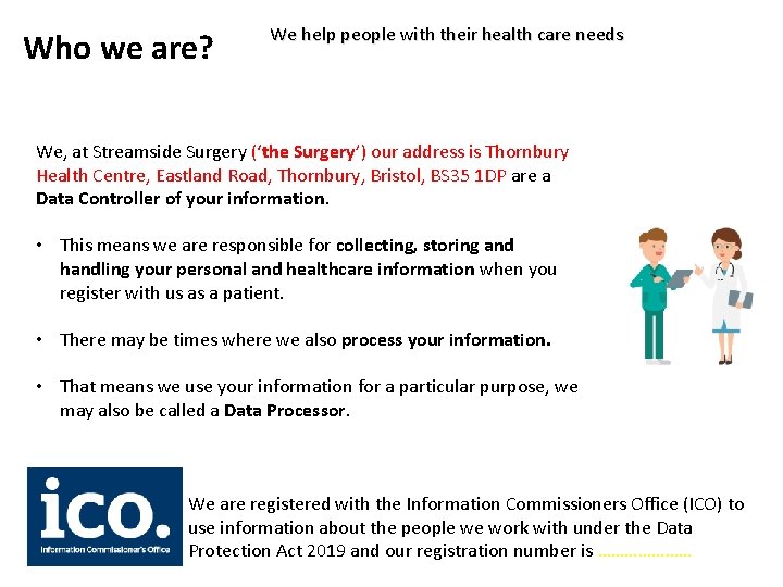 Who we are? We help people with their health care needs We, at Streamside