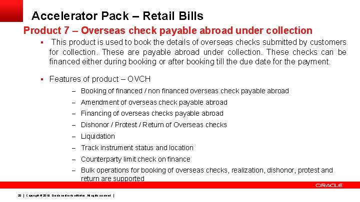 Accelerator Pack – Retail Bills Product 7 – Overseas check payable abroad under collection