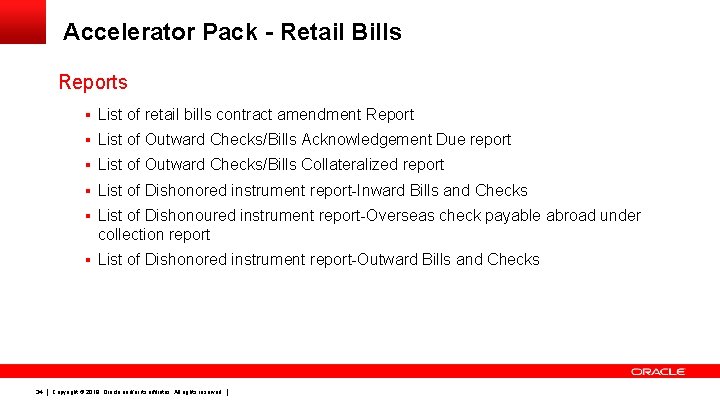 Accelerator Pack - Retail Bills Reports § List of retail bills contract amendment Report