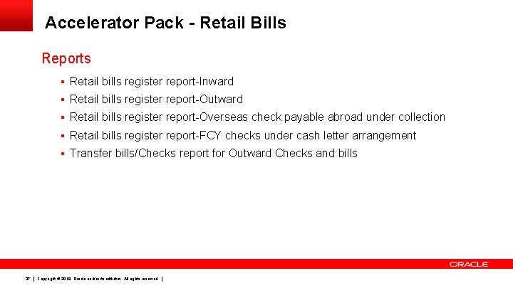 Accelerator Pack - Retail Bills Reports § Retail bills register report-Inward § Retail bills
