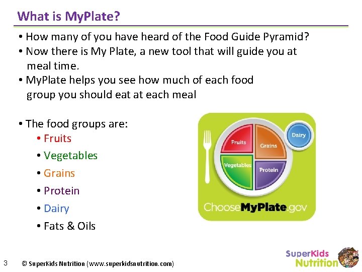 What is My. Plate? • How many of you have heard of the Food