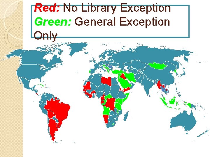 Red: No Library Exception Green: General Exception Only 