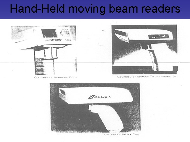 Hand-Held moving beam readers 