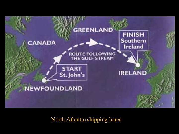 North Atlantic shipping lanes 