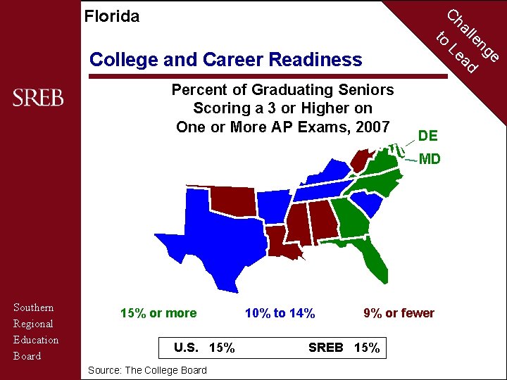C Florida to College and Career Readiness Percent of Graduating Seniors Scoring a 3