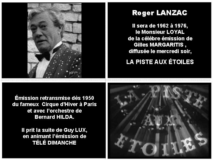 Roger LANZAC Il sera de 1962 à 1976, le Monsieur LOYAL de la célèbre