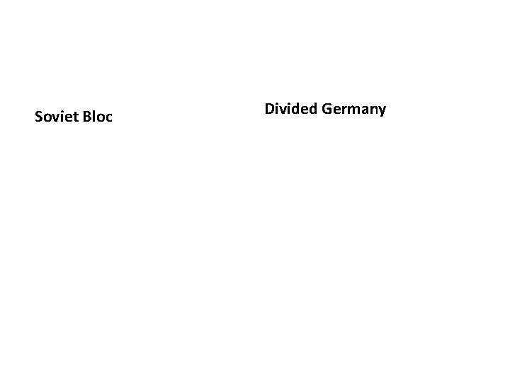 Soviet Bloc Divided Germany 