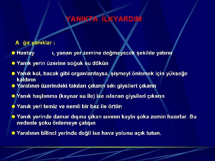 YANIKTA İLKYARDIM 