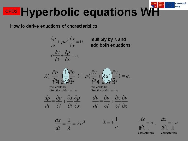CFD 2 Hyperbolic equations WH How to derive equations of characteristics multiply by and