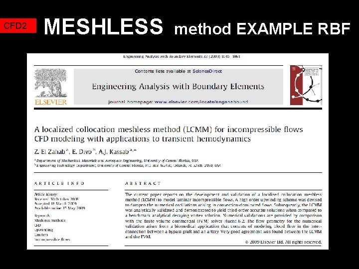 CFD 2 MESHLESS method EXAMPLE RBF 