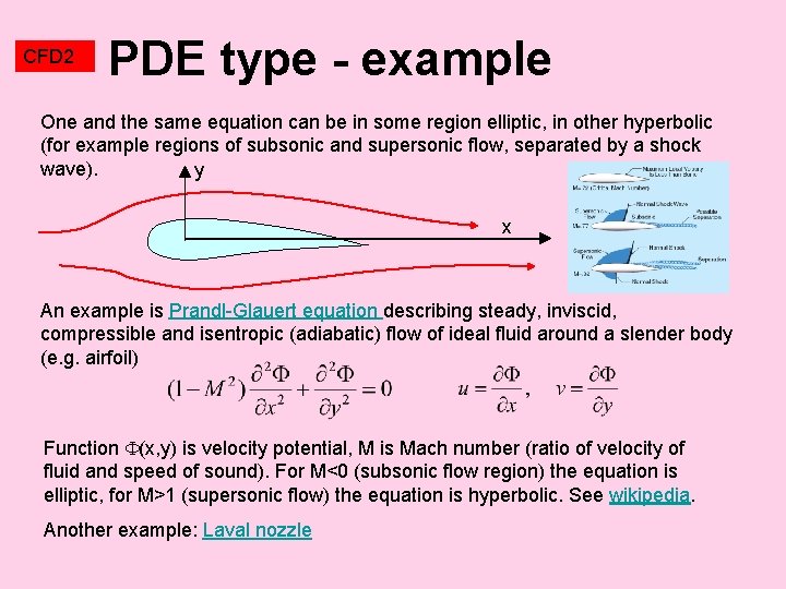 CFD 2 PDE type - example One and the same equation can be in