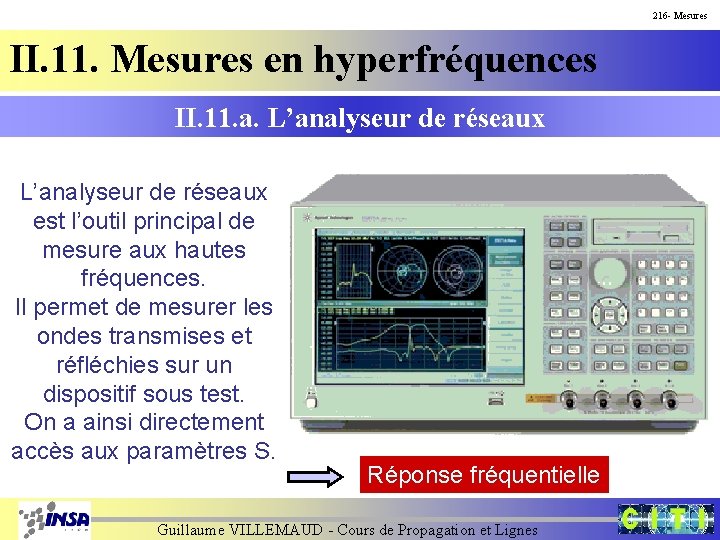 216 - Mesures II. 11. Mesures en hyperfréquences II. 11. a. L’analyseur de réseaux