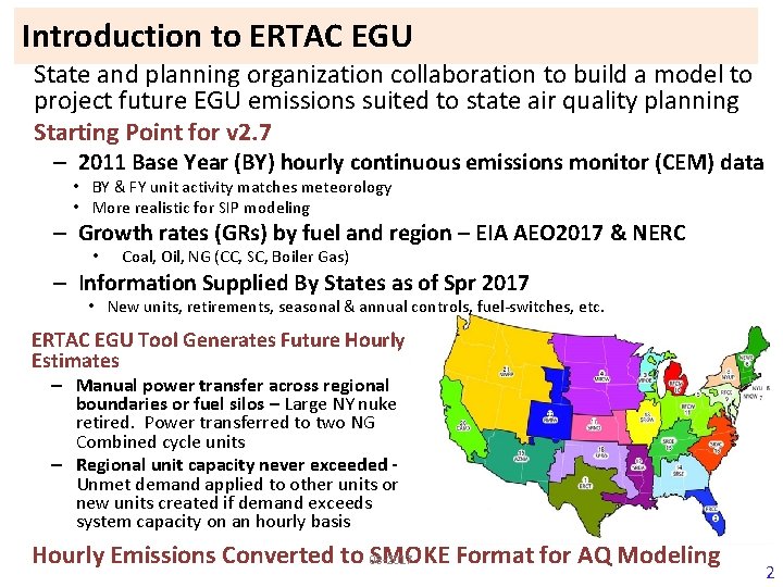 Introduction to ERTAC EGU State and planning organization collaboration to build a model to