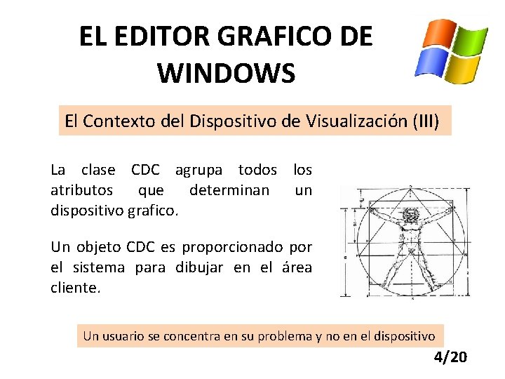 EL EDITOR GRAFICO DE WINDOWS El Contexto del Dispositivo de Visualización (III) La clase