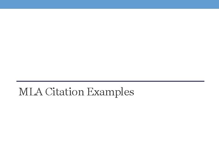 MLA Citation Examples 