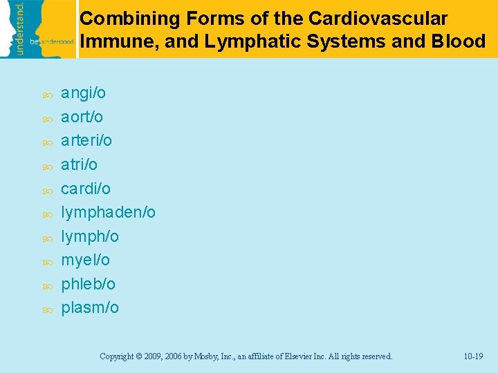 Combining Forms of the Cardiovascular Immune, and Lymphatic Systems and Blood angi/o aort/o arteri/o