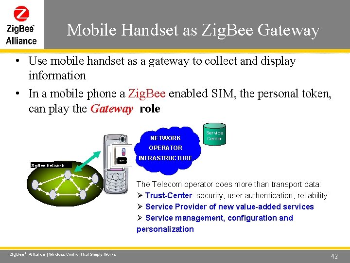 Mobile Handset as Zig. Bee Gateway Wireless Control That Simply Works • Use mobile Mobile Handset as Zig. Bee Gateway Wireless Control That Simply Works • Use mobile
