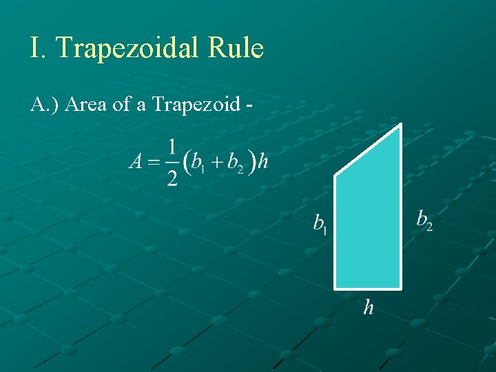 I. Trapezoidal Rule A. ) Area of a Trapezoid - 