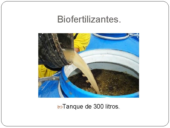 Biofertilizantes. Tanque de 300 litros. 