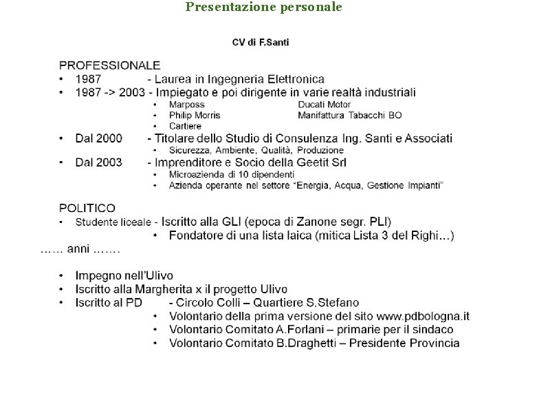 Presentazione personale 