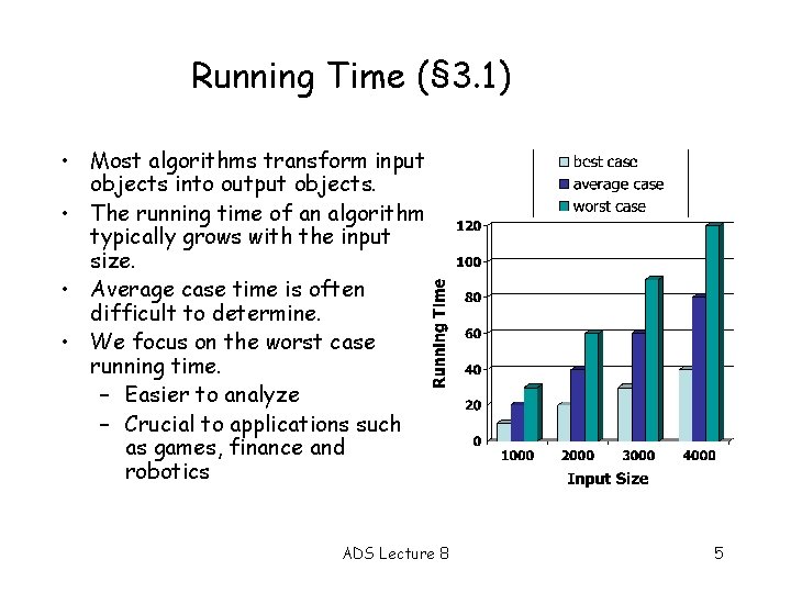 Running Time (§ 3. 1) • Most algorithms transform input objects into output objects.