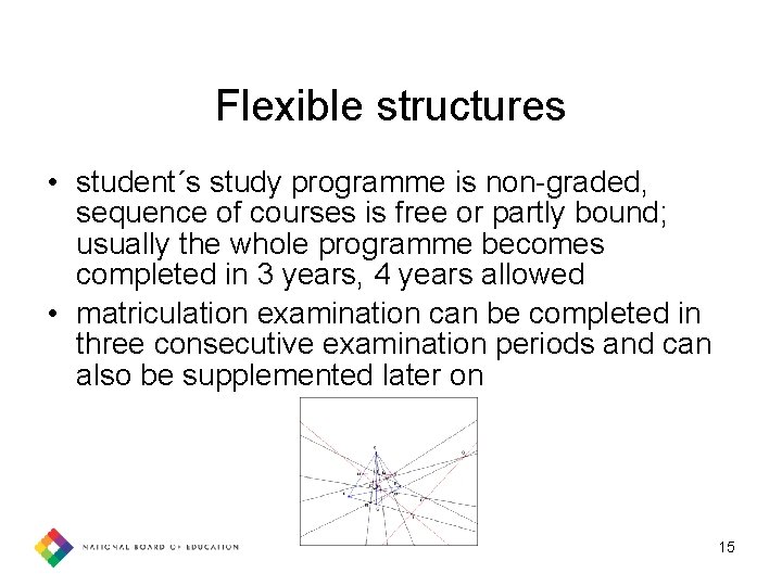 Flexible structures • student´s study programme is non-graded, sequence of courses is free or