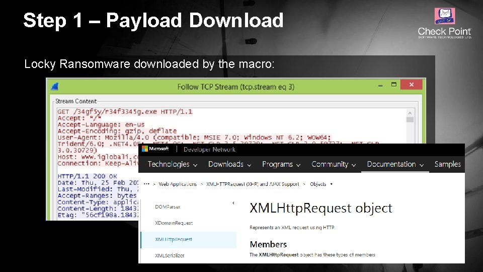 Step 1 – Payload Download Locky Ransomware downloaded by the macro: © 2016 Check