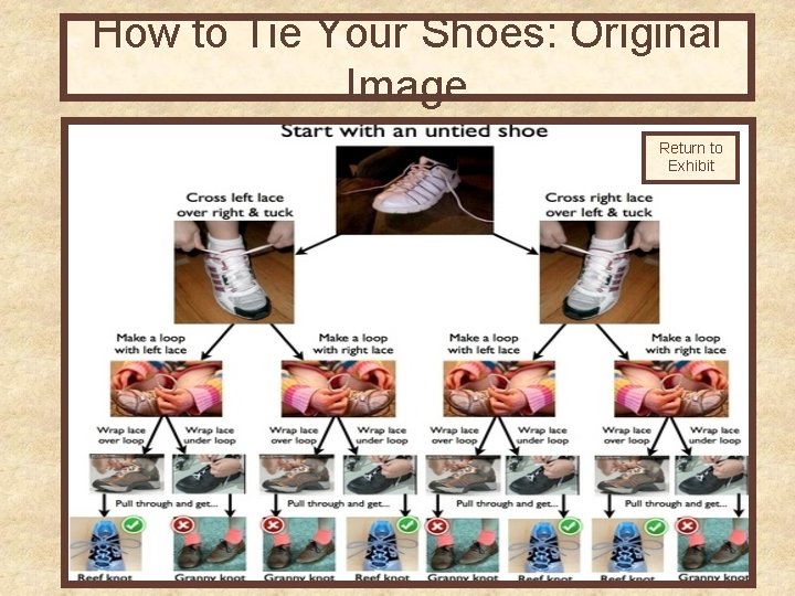 How to Tie Your Shoes: Original Image Return to Exhibit 