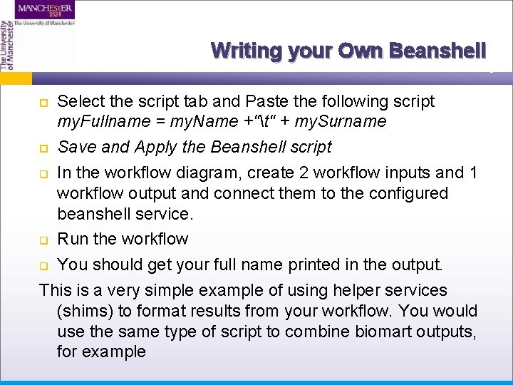 Writing your Own Beanshell Select the script tab and Paste the following script my.