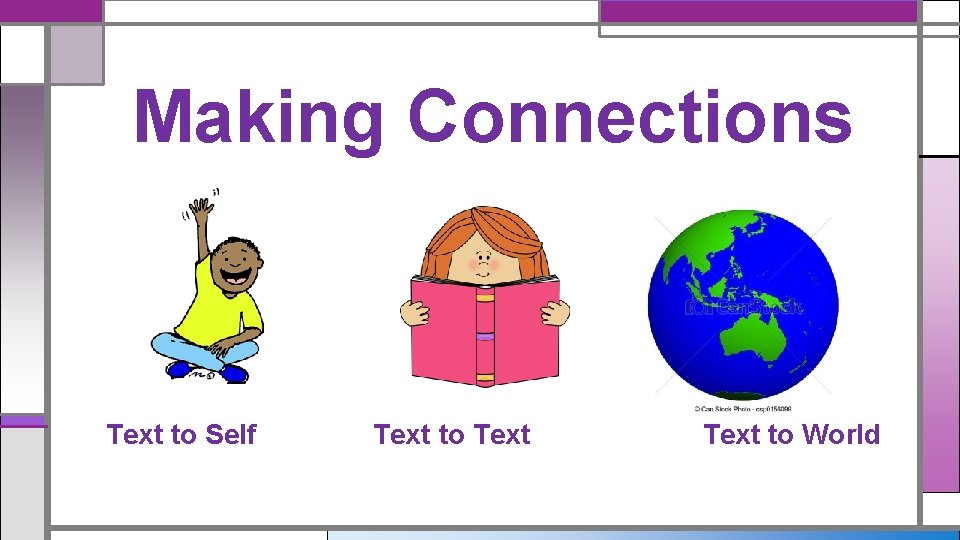 Making Connections Text to Self Text to World Making Connections Text to Self Text to World