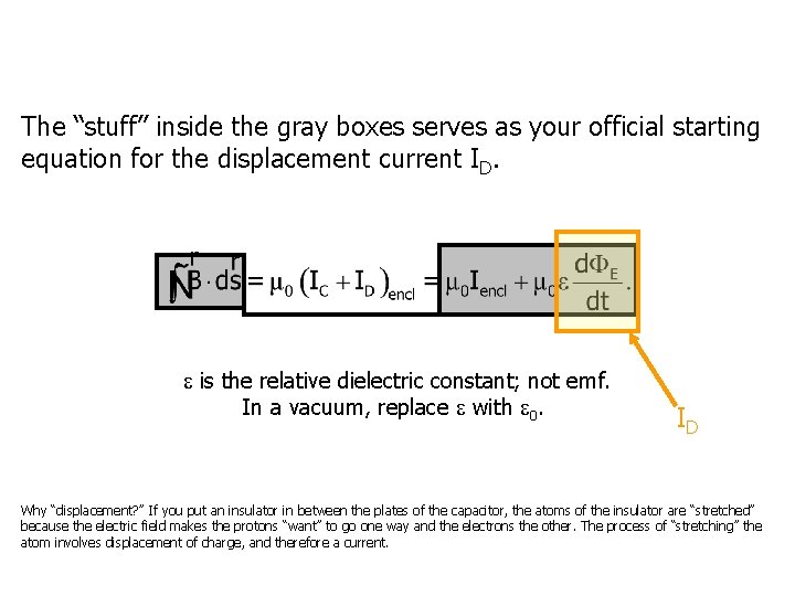 The “stuff” inside the gray boxes serves as your official starting equation for the