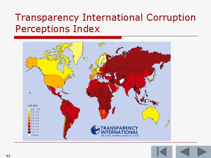 Transparency International Corruption Perceptions Index 43 