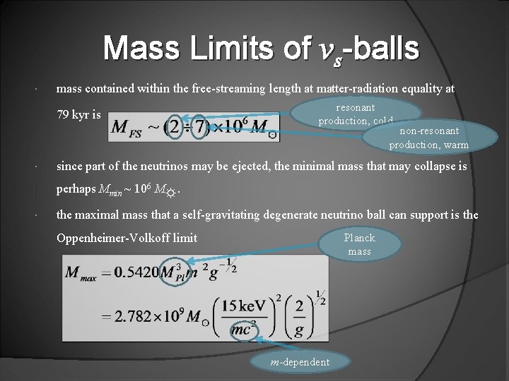 Mass Limits of νs-balls mass contained within the free-streaming length at matter-radiation equality at