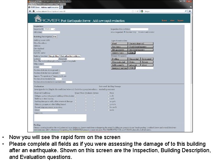 • Now you will see the rapid form on the screen • Please • Now you will see the rapid form on the screen • Please
