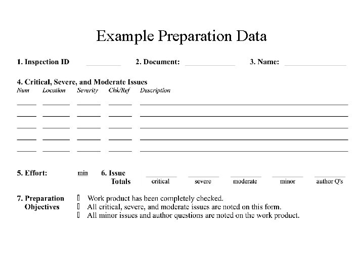 Example Preparation Data 