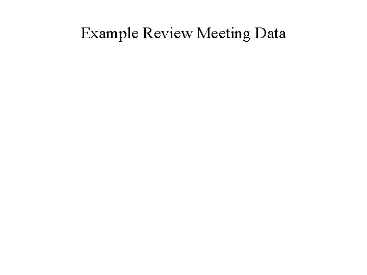 Example Review Meeting Data 
