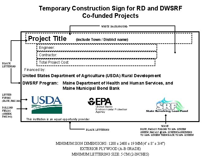 Temporary Construction Sign for RD and DWSRF Co-funded Projects WHITE BACKGROUND Project Title (include